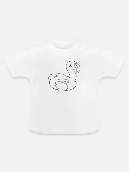 Pool Kreis Flamingo - Baby Bio-T-Shirt mit Rundhals - Weiß