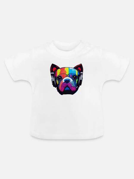 Musik Hund Artwork Design - Baby Bio-T-Shirt mit Rundhals - Weiß