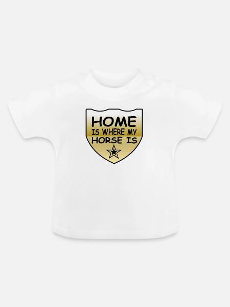 Pferd - Baby Bio-T-Shirt mit Rundhals - Weiß