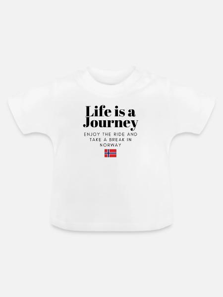 Reise nach Norwegen - Baby Bio-T-Shirt mit Rundhals - Weiß