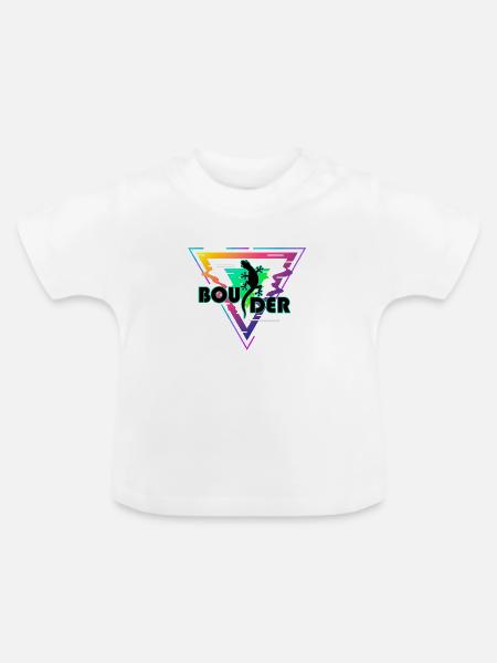 boulder bouldern boulderer boulding - Baby Bio-T-Shirt mit Rundhals - Weiß