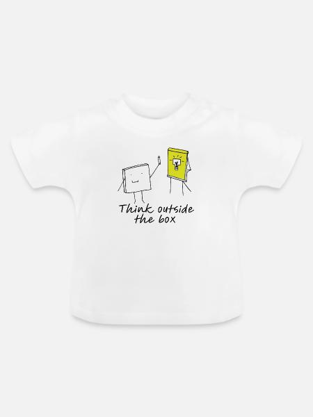 Think outside the box - Baby Bio-T-Shirt mit Rundhals - Weiß