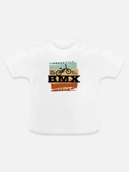 BMX Action - Baby Bio-T-Shirt mit Rundhals - Weiß