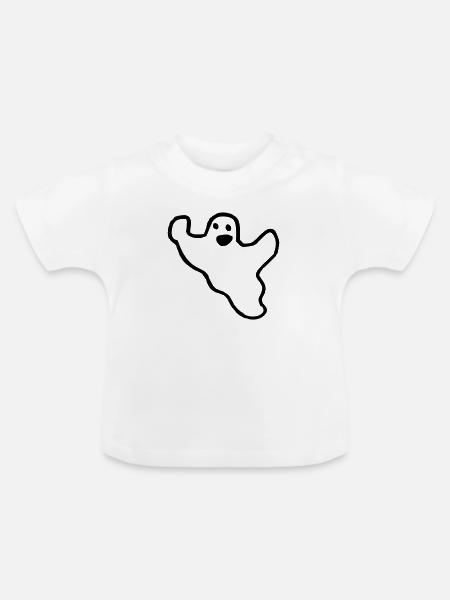 Gespenst - Baby Bio-T-Shirt mit Rundhals - Weiß