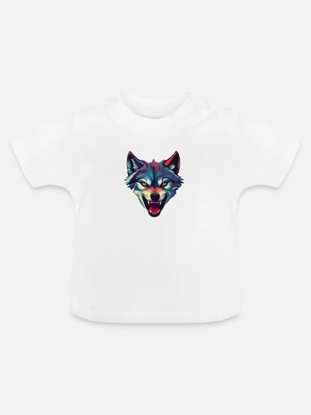 Wolf - Baby Bio-T-Shirt mit Rundhals - Weiß