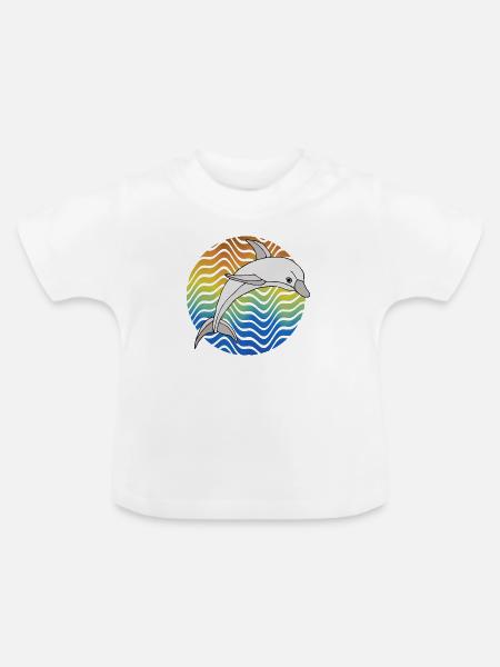 Delfin - Baby Bio-T-Shirt mit Rundhals - Weiß