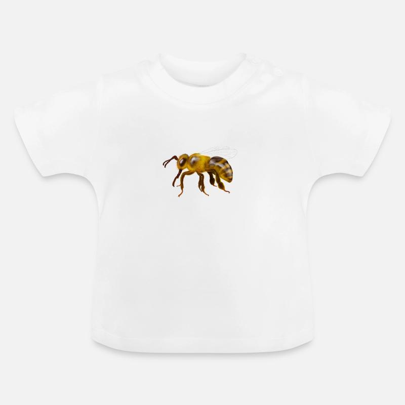 Abeille - T-shirt bio col rond Bébé - blanc