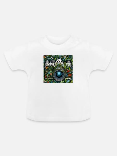 Fotokamera Naturdesign - Baby Bio-T-Shirt mit Rundhals - Weiß