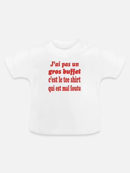 Mama-Humor - Baby Bio-T-Shirt mit Rundhals - Weiß
