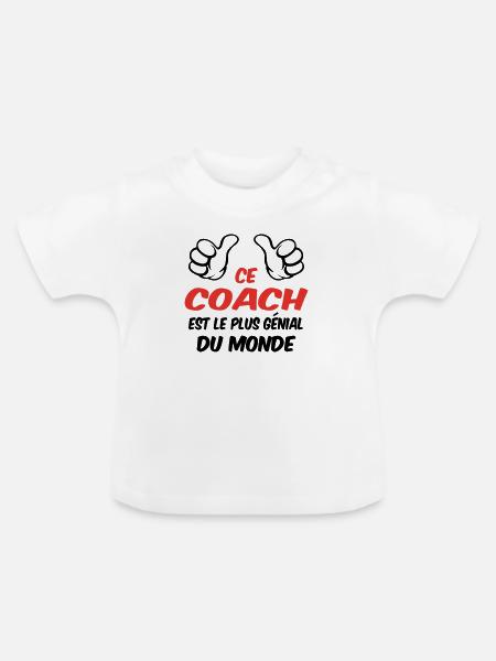 BESTER COACH - Baby Bio-T-Shirt mit Rundhals - Weiß