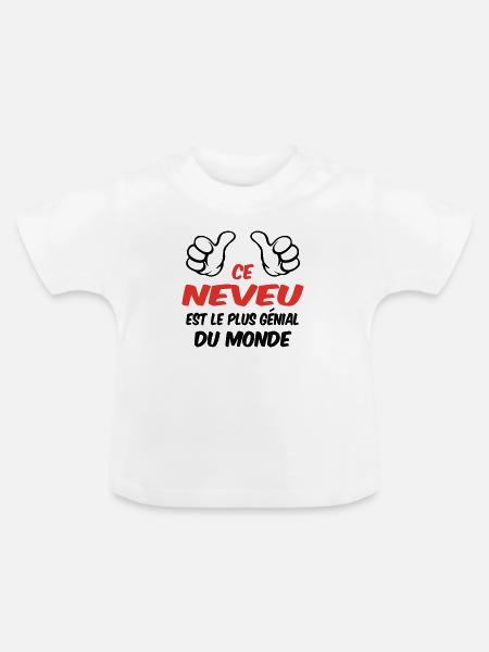 BESTER NEFFE - Baby Bio-T-Shirt mit Rundhals - Weiß