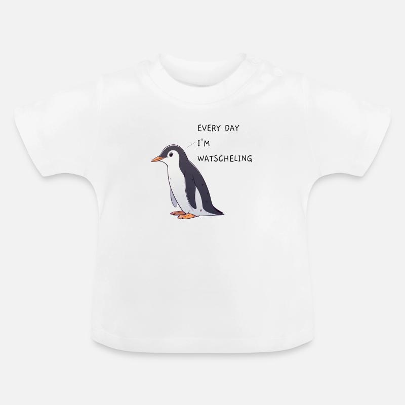 Pingouin Waddle - T-shirt bio col rond Bébé - blanc