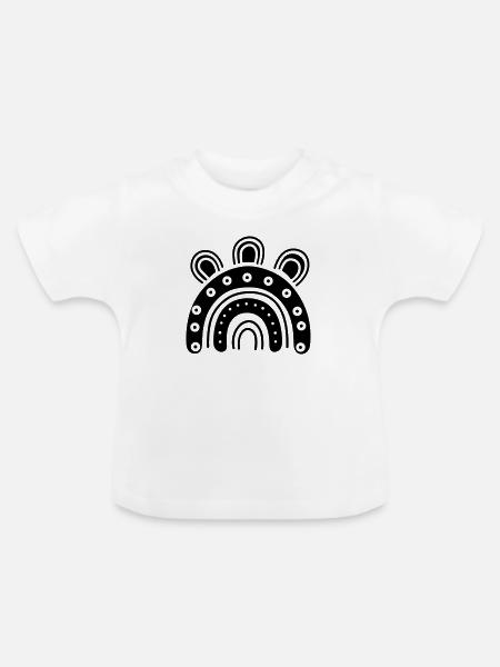 Regenbogen - Baby Bio-T-Shirt mit Rundhals - Weiß