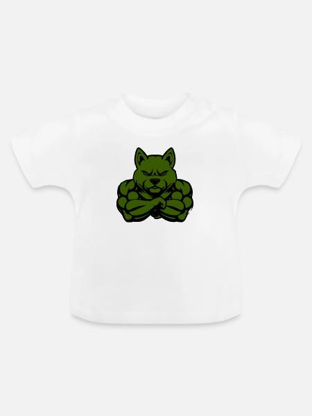 dog comic fit - Baby Bio-T-Shirt mit Rundhals - Weiß