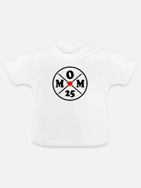 Mom 2025 - Baby Bio-T-Shirt mit Rundhals - Weiß