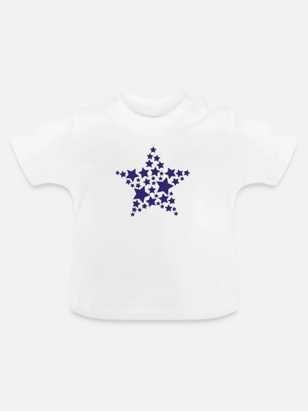 Sterne - Baby Bio-T-Shirt mit Rundhals - Weiß