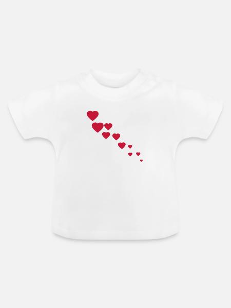 herzen - Baby Bio-T-Shirt mit Rundhals - Weiß