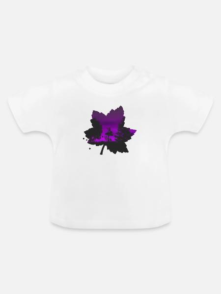 Waldelfe lila - Baby Bio-T-Shirt mit Rundhals - Weiß