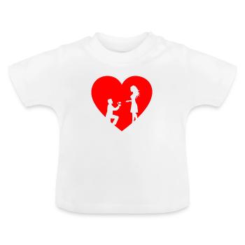 Fiançailles de mariage - T-shirt bio col rond Bébé - blanc - Devant
