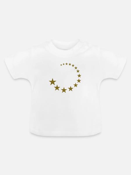 Stars - Baby Bio-T-Shirt mit Rundhals - Weiß