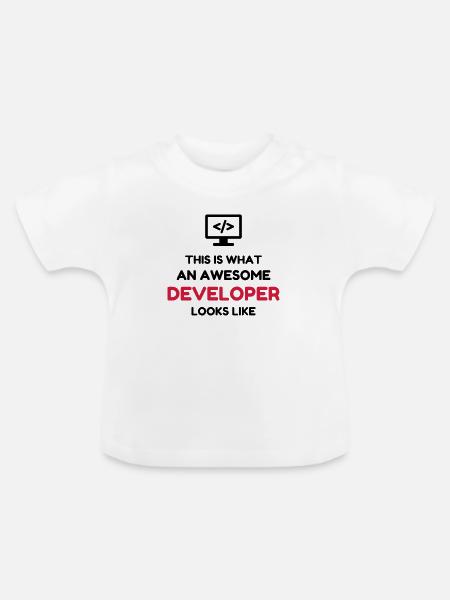 Entwickler / Informatiker / Programmierer / - Baby Bio-T-Shirt mit Rundhals - Weiß