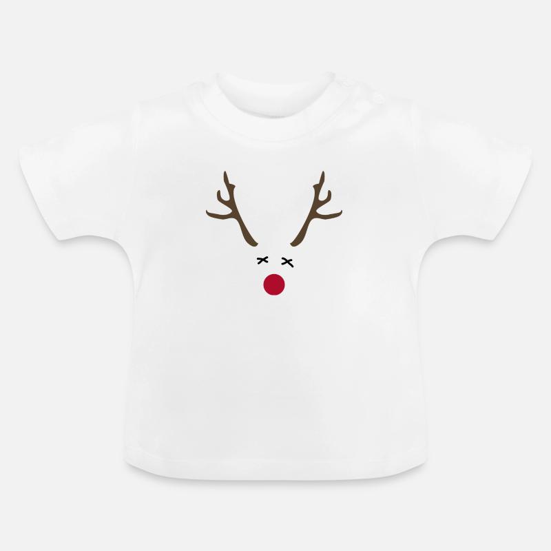 Rennes de Noël - T-shirt bio col rond Bébé - blanc