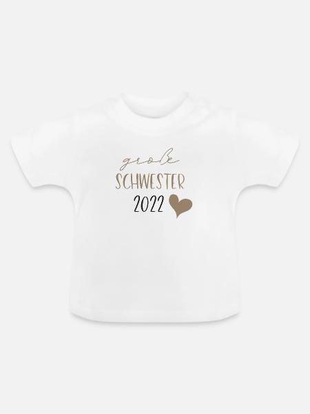 große Schwester 2022 - Baby Bio-T-Shirt mit Rundhals - Weiß