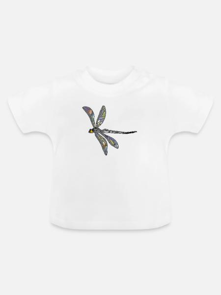 Libelle - Baby Bio-T-Shirt mit Rundhals - Weiß
