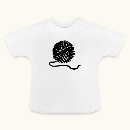 Farbe anpassbar Wollknäuel Vektor Lustig Geschenk - Ekologiczna koszulka niemowlęca z okrągłym dekoltem