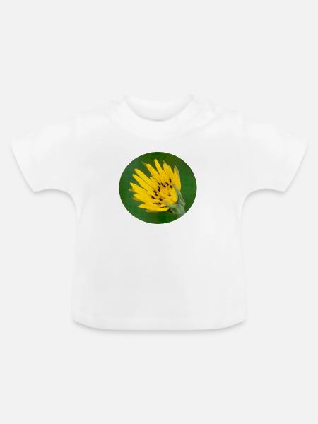 Blume - Baby Bio-T-Shirt mit Rundhals - Weiß