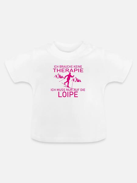 Langlauf Ski Skiing Biathlon - Baby Bio-T-Shirt mit Rundhals - Weiß