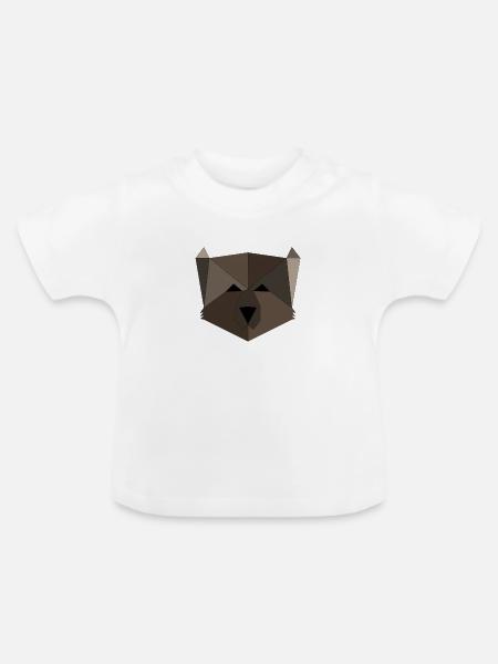 Bär geometrisch - Baby Bio-T-Shirt mit Rundhals - Weiß