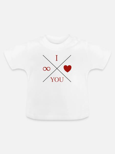 I Love You infinite - Baby Bio-T-Shirt mit Rundhals - Weiß