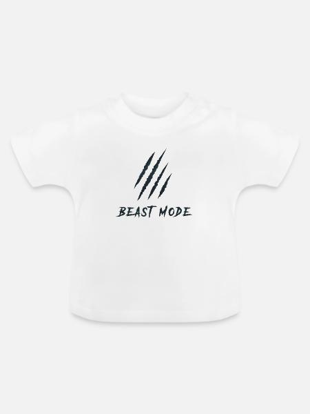 Beast Mode - Baby Bio-T-Shirt mit Rundhals - Weiß