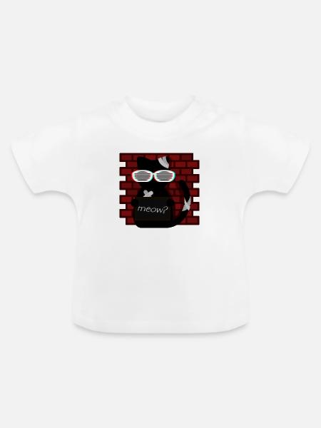 Nicht nette Katze - Baby Bio-T-Shirt mit Rundhals - Weiß
