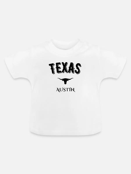 Texas Austin - Baby Bio-T-Shirt mit Rundhals - Weiß