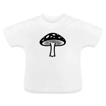 mushroom - Baby Organic T-Shirt with Round Neck - white - Front