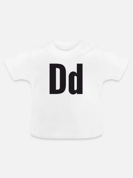 Buchstabe D - Baby Bio-T-Shirt mit Rundhals - Weiß