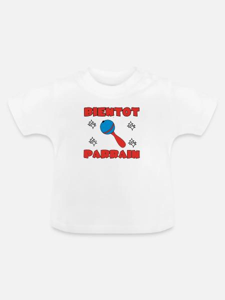 BALD PATE SEIN - Baby Bio-T-Shirt mit Rundhals - Weiß