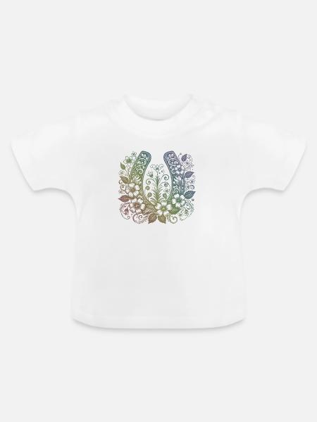 Hufeisen - Baby Bio-T-Shirt mit Rundhals - Weiß