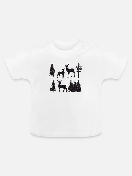 Weihnachtshirsche - Baby Bio-T-Shirt mit Rundhals - Weiß