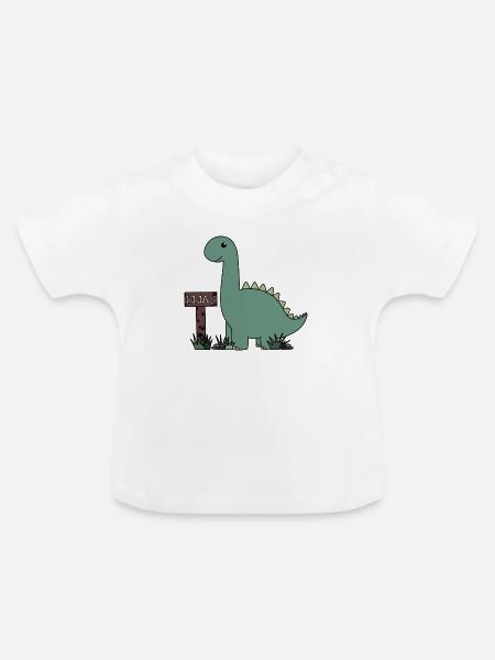Dino Elias - Baby Bio-T-Shirt mit Rundhals - Weiß