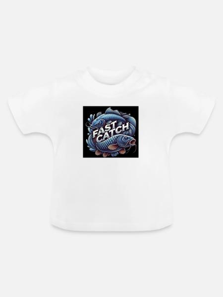 Fast Catch - Baby Bio-T-Shirt mit Rundhals - Weiß
