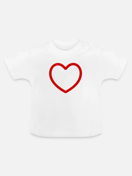 herz - Baby Bio-T-Shirt mit Rundhals - Weiß
