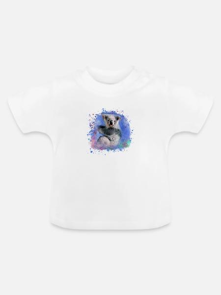 koala ,blau,graffiti,malerei,koala bär - Baby Bio-T-Shirt mit Rundhals - Weiß