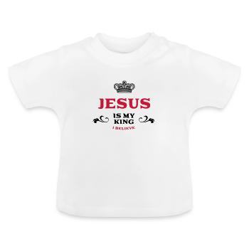 Jésus est mon roi - T-shirt bio col rond Bébé - blanc - Devant