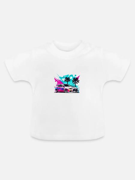 Miami Car 7 - Baby Bio-T-Shirt mit Rundhals - Weiß