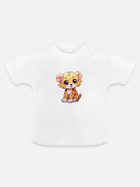 Gepard - Baby Bio-T-Shirt mit Rundhals - Weiß