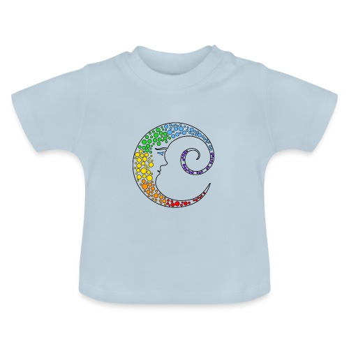 Luna Arcobaleno - Maglietta ecologica con scollo rotondo per neonato