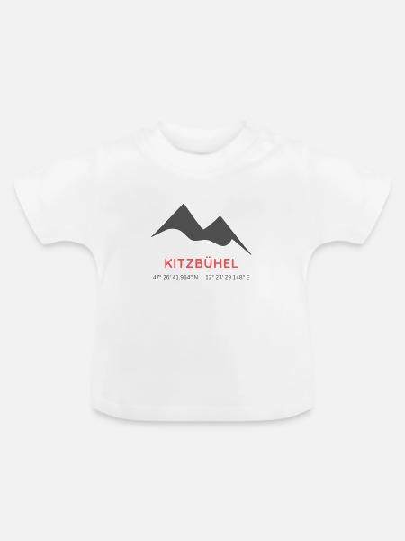 Minimalistisches Kitzbühel-Logo - Baby Bio-T-Shirt mit Rundhals - Weiß